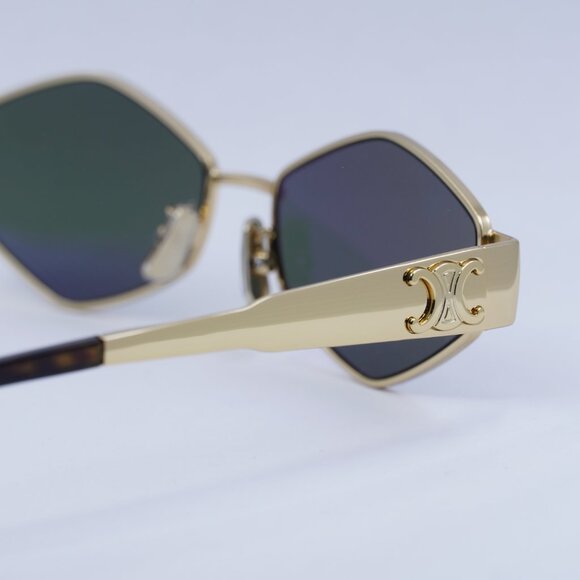 Celine CL40254U 30N Sunglasses Gold Geometric Frame main image 8